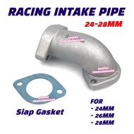 INTAKE PIPE RACING EX5 DREAM WAVE125 TENGKUK CARBURETOR 22MM 22.5MM 24MM 26MM 28MM KARBURETOR UNIVER
