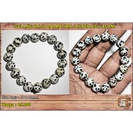 Natural original dalmatian jasper stone bracelet.