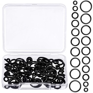 100 Pieces Black O-Rings Silicone O Rings Replacement for Ears Piercing Gauges Kit 00G 0G 2G 4G 6G 8