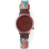 Komono Quartz Analog Brown Dial Canvas Strap Watch # Wizard_Woven_Smoked_Lobster (Unisex Watch)