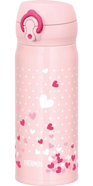 Thermos JNL-403 PHT Water Bottle Vacuum Insulated Travel Mug 13.5 fl oz (400 ml) Pink Heart (Option
