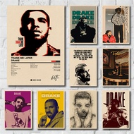 Drake Painting Poster Retro Kraft Paper Dorm Room Wall Art Home Decor Poster