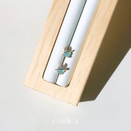 niprich888 - tiny baby blue saturn ต่างหูแป้นดาวเสาร์สีฟ้าก้านเงินแท้ (มีให้เลือก 3 สี) เหมาะสำหรับค