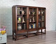 【卡卡頌  歐洲古董】19世紀  英國 個性 漂亮  老橡木 三門  書櫃  古董櫃 展示櫃 ca0407