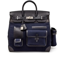 Hermès Bleu Marine Toile &amp; Black Box Calf Cargo HAC 40 Palladium Hardware, 2021