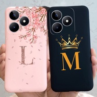 Casing for Realme Narzo N53 RMX3761 C53 4G Crown Flower Letter Painted Silicone Soft  Cover Case for