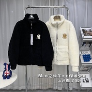 MLB NY洋基隊24冬季新款男女同款加厚羊羔毛外套 字母大標保暖外套