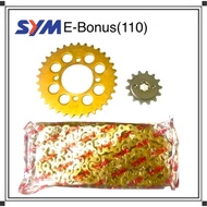 SYM sport bonus /E bonus 415 chain gold spoket set