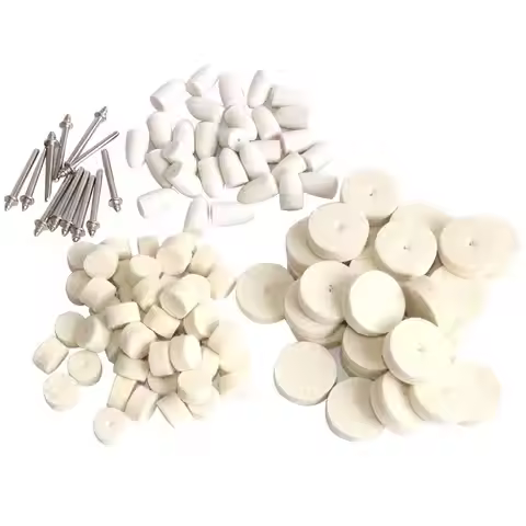 20pc/30pc/50pc Wool Felt Polishing Buffing Round Wheel Grinding Pad 3mm Shank For Dremel Rotary Tool
