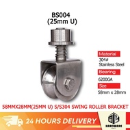 Spring 2 1/4" 58MM Autogate U Stainless Steel Gate Roller Wheel Bearing Metal Auto Folding Swing Rod