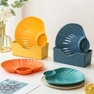 Plastic Plate Shell Plate/ 2-in-1 Shell Plate Cake Bread Soy Sauce Container