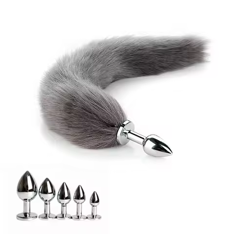 Metal Fox Tail Anal Plug Anal Bead Butt Plug Stainless Steel Stimulator Erotic Flirting Toys For Men