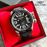 [Original] 宾马 Balmer 7956G SS-4 Sporty Men Watch with Black Dial and Black Genuine Leather Watch Off