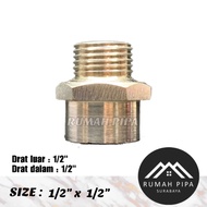 Short Faucet Sock 1/2" Short Sock Nipple 1/2" x 1/2"