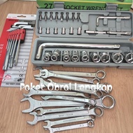 27Pcs Shock Wrench Set + Wrench 11Pcs WrenchRing + 9Pcs L-Wrench Set Combination Shock Wrench Set Co