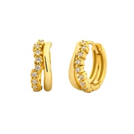 My Juvel 14K Gold Plated 925 Sterling Silver Kaia Huggies Earrings Anting Anting For Women Gift