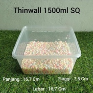 Thinwal Dm 1500Ml Sq / Thinwall Kotak Plastik 1500 Ml @1Pack