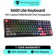 [New Arrival]Machenike K600 Lite Mechanical Keyboard 90% Layout 100 Keys Wired Keyboard RGB Backlit Hot-Swappable Anti-Ghosting Keys Gaming Keyboard Red Switch/Brown Switch