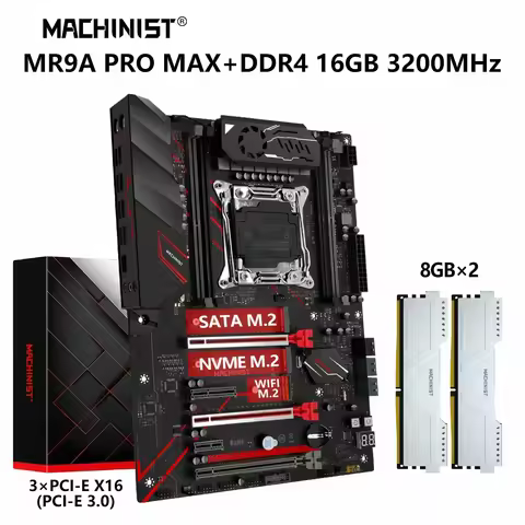 MACHINIST X99 Motherboard Combo Kit LGA 2011-3 Support Xeon E5 2667 70 80 90 V3/V4 CPU DDR4 16GB=2*8