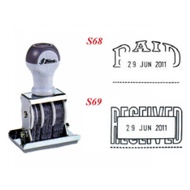 SHINY D PAID / RECEIVED WITH DATE STAMP S68 / S69 / DATER CHOP