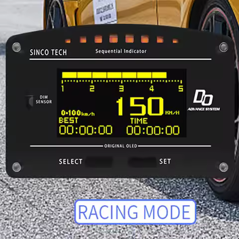 Multifunction Race Dash Panel Instrument Gauge Engine RPM Speed Tuebo BOOST Oil Pressure DO907 OBD I