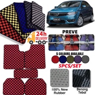5pcs Full Set Proton Preve Car Carpet Floor Mat Thai Style Dadu Dice Checkmate Car Interior Decorati