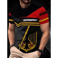 3D Printing Germany Flag Jerseys T-Shirt For Men German National Emblem 3D Print Tee XS-5xl Cotton F