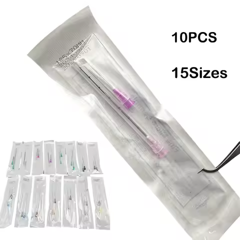 10Pcs Micro Tip Blunt Cannula Tip Disposable Sterile Syringe Needle with Scale for Hyaluronic Acid F