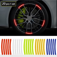 New 1 Set Colorful Car Motorcycle Wheel Hub Reflective Strips Stickers Car Styling Decal Sticker Auto Moto Decor Decals Accessories