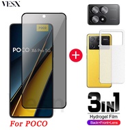 9D Full Anti-Spy Privacy Tempered Glass Screen Protector For Xiaomi POCO C65 C55 C40 X6 Neo X5 X4 X3