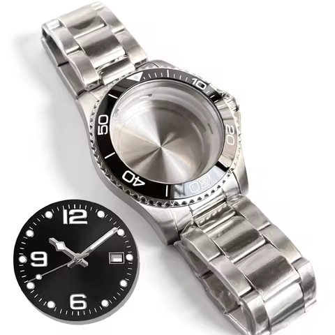 41mm Diver Watch Case Fit 32.5mm Dial No logo For Seiko Longines Hydroconquest NH35 Automatic Moveme
