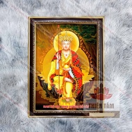 Ksitigarbha Bodhisattva wall painting 36x48cm in glossy fabric with genuine composite frame