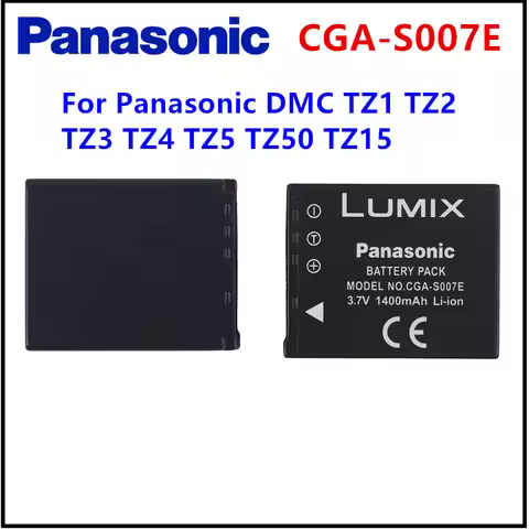Original Camera Battery for Panasonic DMC TZ1 TZ2 TZ3 TZ4 TZ5 TZ50 TZ15 Batteries CGA-S007E CGA S007