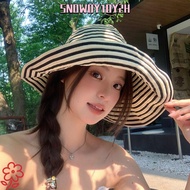 SNOWOY1OY2H Sun Hats, Breathable Wide Brim Stripe Fisherman Hat, Unisex Foldable Lightweight UV Prot