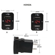FREE SHIPPING HONDA CAR CHARGER VOLT CAR CHARGER USB SLOT VOLT METER BATTERY FREE SHIPPING
