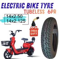 Tayar Scooter 14x2.50 Tubeless Tire Electric bike 14x2.125 ebike Bicycle Skuter Tayar Basikal Elektr