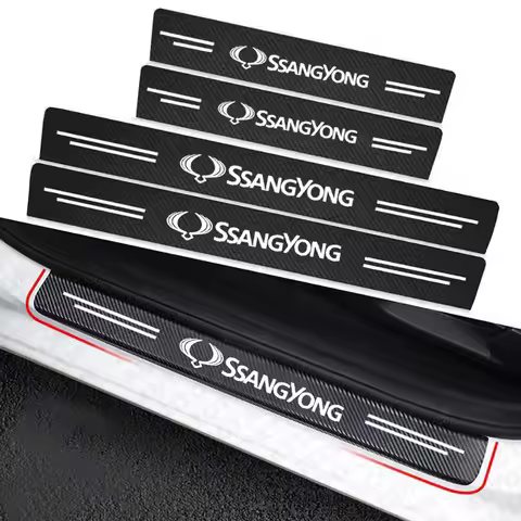 Car Door Sill Stickers Accessories for Ssangyong Actyon Rexton Korando Rodius Kyron Tivoli Musso XLV