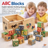 Wooden 27 ABC Alphabet Blocks Kids Educational Toy English Learning Early Education Building Blocks