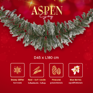 พวงคริสต์มาส Aspen - Snowy Christmas Swag | L 180 cm.