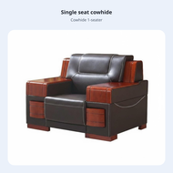 business Look Business Sofa and Table Set Faux Leather Upholstery Reception Seating Minimalist Desig