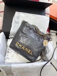 Chanel🖤Mini 22 bag 高級灰石墨灰垃圾包 全新全套💖✨