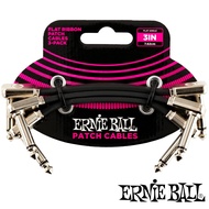 Ernie Ball® สายพ่วงเอฟเฟค แบบเส้นแบน หัวแบน ยาว 3 นิ้ว (7.6 ซม) รุ่น P06220 / 1 แพ็ค มี 3 เส้น (3" F