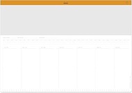 Rhodia 194042C Desk Pad with Weekly Calendar, Linen Spine, 30 Sheets Micro-Perforated, DIN A2 59.4 x