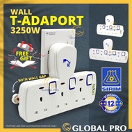 GLOBAL PRO Sirim T Adaptor Wall Extension Soket Plug Adapter  Extension Plug Extension Cord Universa