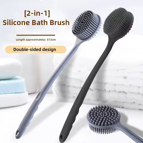 Soft Bath Brush Exfoliating Shower Sponge Body Scrubbing Brush Long Handle Back Exfoliating Scrub Sk