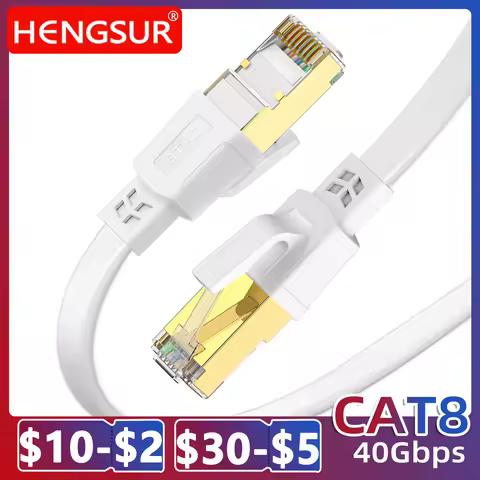 5M 10M 15M 20M 30M Ethernet Cable Cat 8 40Gbps 2000MHz High Speed Rj45 Internet Network Cable Shield
