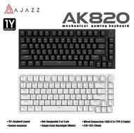 Ajazz AK820 คีย์บอร์ดมีสาย(ไทย-ENG) Mechanical Keyboard 75% LED Light ไฟสีขาว Gasket Hotswap &gt;รับประกันศูนย์ 1 ปี ส่งฟรี