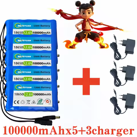 New 12V 10000mAh 3S1P 18650 Lithium Ion Rechargeable Battery Pack 12.6V Protection Board Included wi