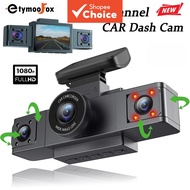 3 Channel Dash Cam Three Lens Car Camera DVR Recorder