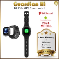 Guardian Hi 4G Kids GPS Smart Watch Singapore Brand - WhatsApp Model + Custom App Store (2024 Shield Black)